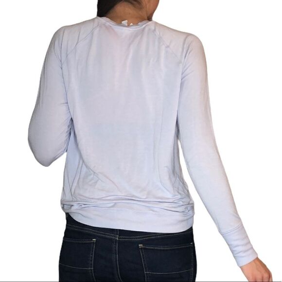 Peloton x Athleta Sweatshirt Light Blue/Periwinkle Sweatshirt Long Sleeve - Picture 2 of 10